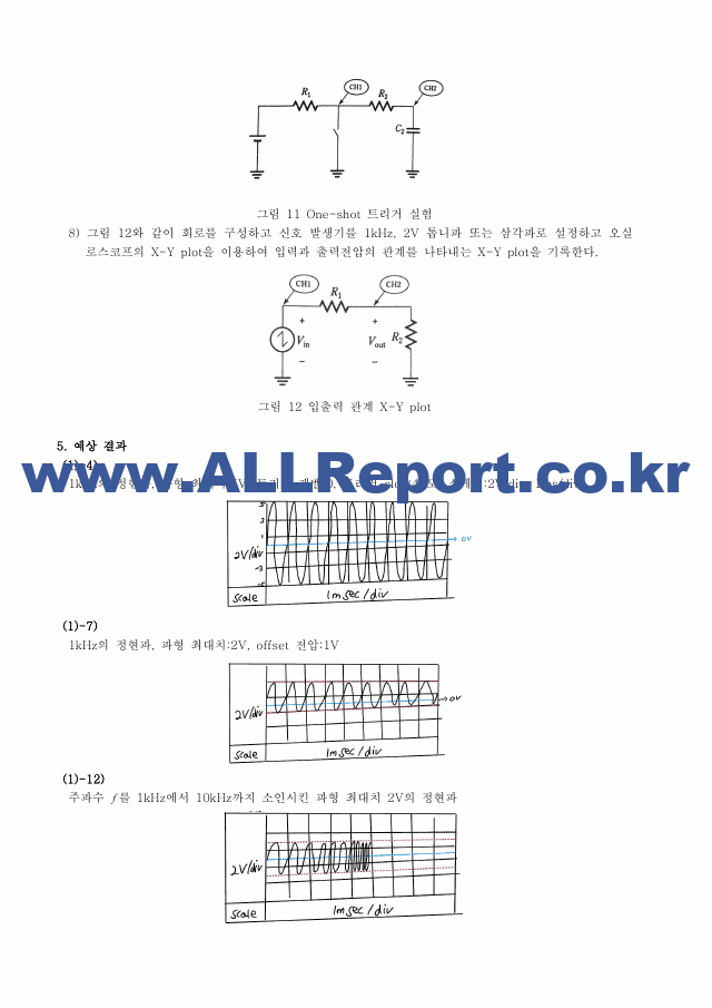 [기초전자전기실험1] A+받은 오실로스코프사용법 예비보고서 기초전자전기실험   (8 페이지)